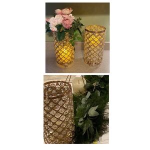 Gold/Crystal Candle/Flower/Both Holder  NWT (Battery op Candles sold Separately)